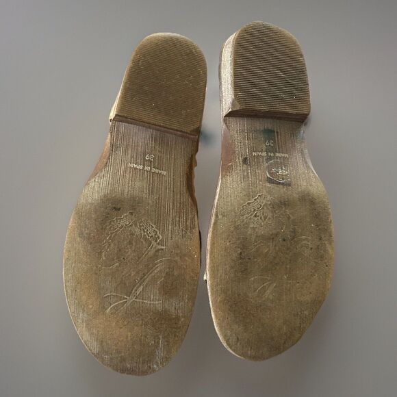 Free People Mont Blanc Sandals Leather Block Heel Size 39/8.5 US - Picture 5 of 11